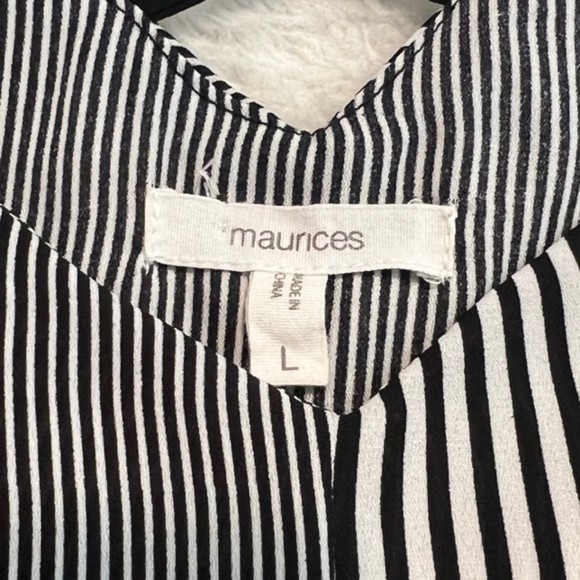 Maurices Womens Black White Striped Spaghetti Strap Camisole Top Size Large - Picture 5 of 9